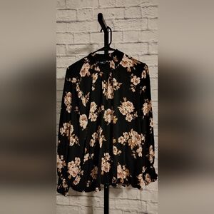 Angels Forever Young Size 2x Black Floral Blouse